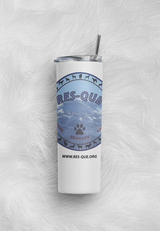 Res-Que 20 oz Skinny Tumbler and Straw - Ruff Life Rescue Wear