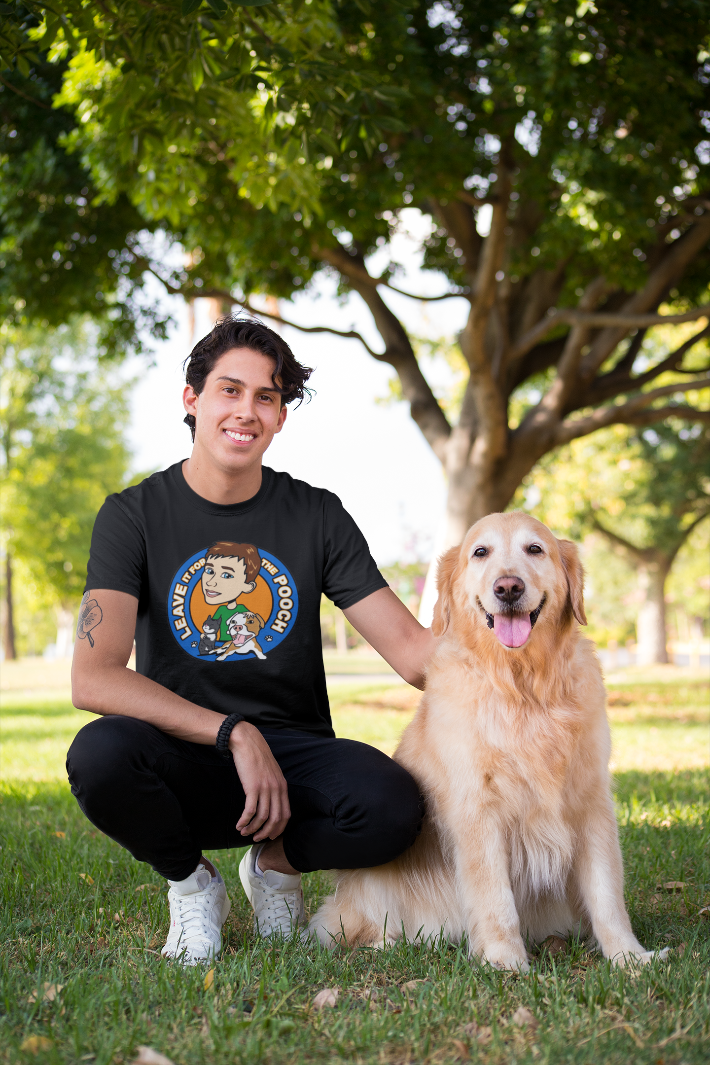 Leave It For The Pooch Large Logo Unisex Tee - Ruff Life Rescue Wear