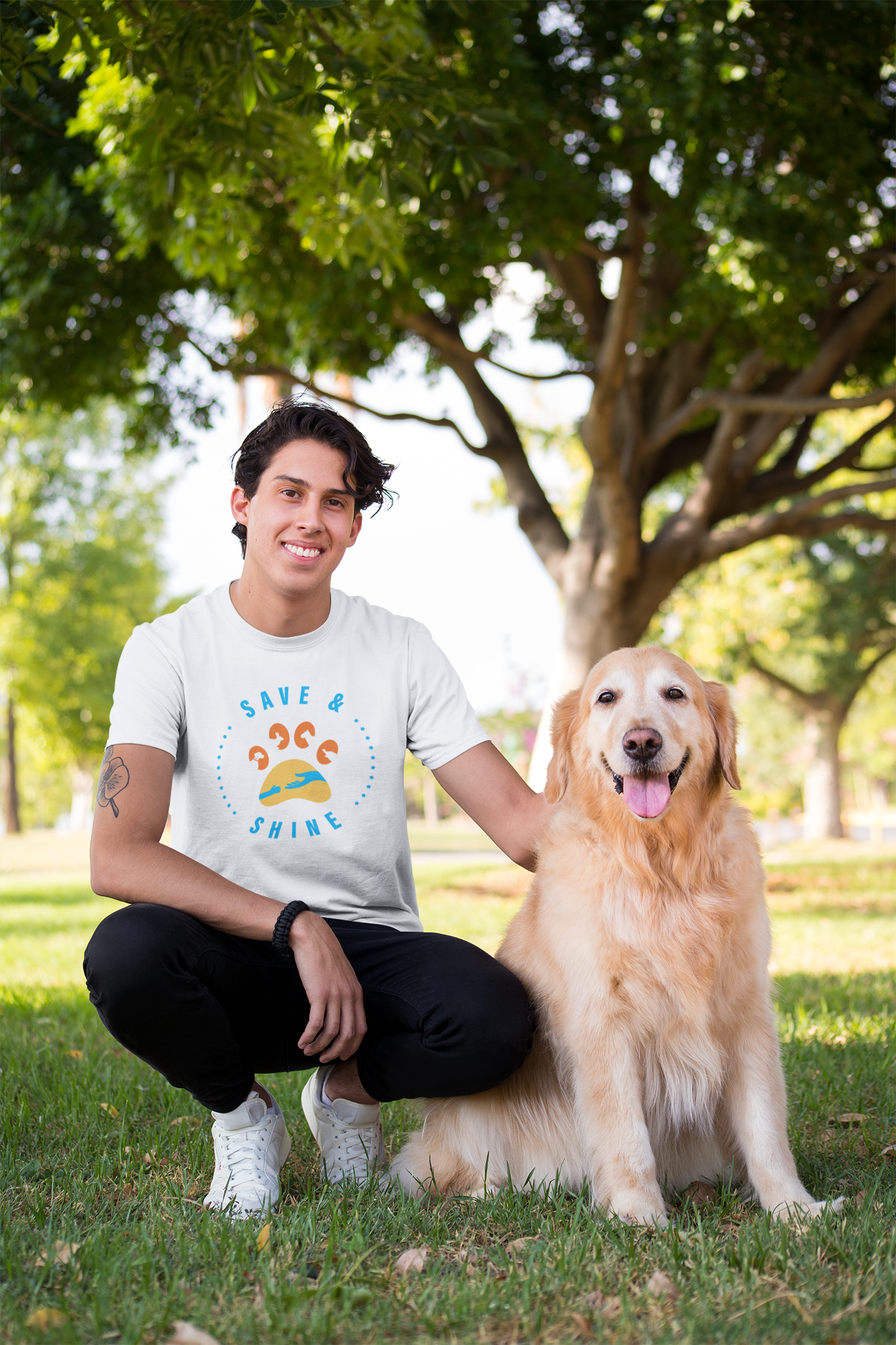 Save and Shine Large Logo Unisex Tee - Ruff Life Rescue Wear