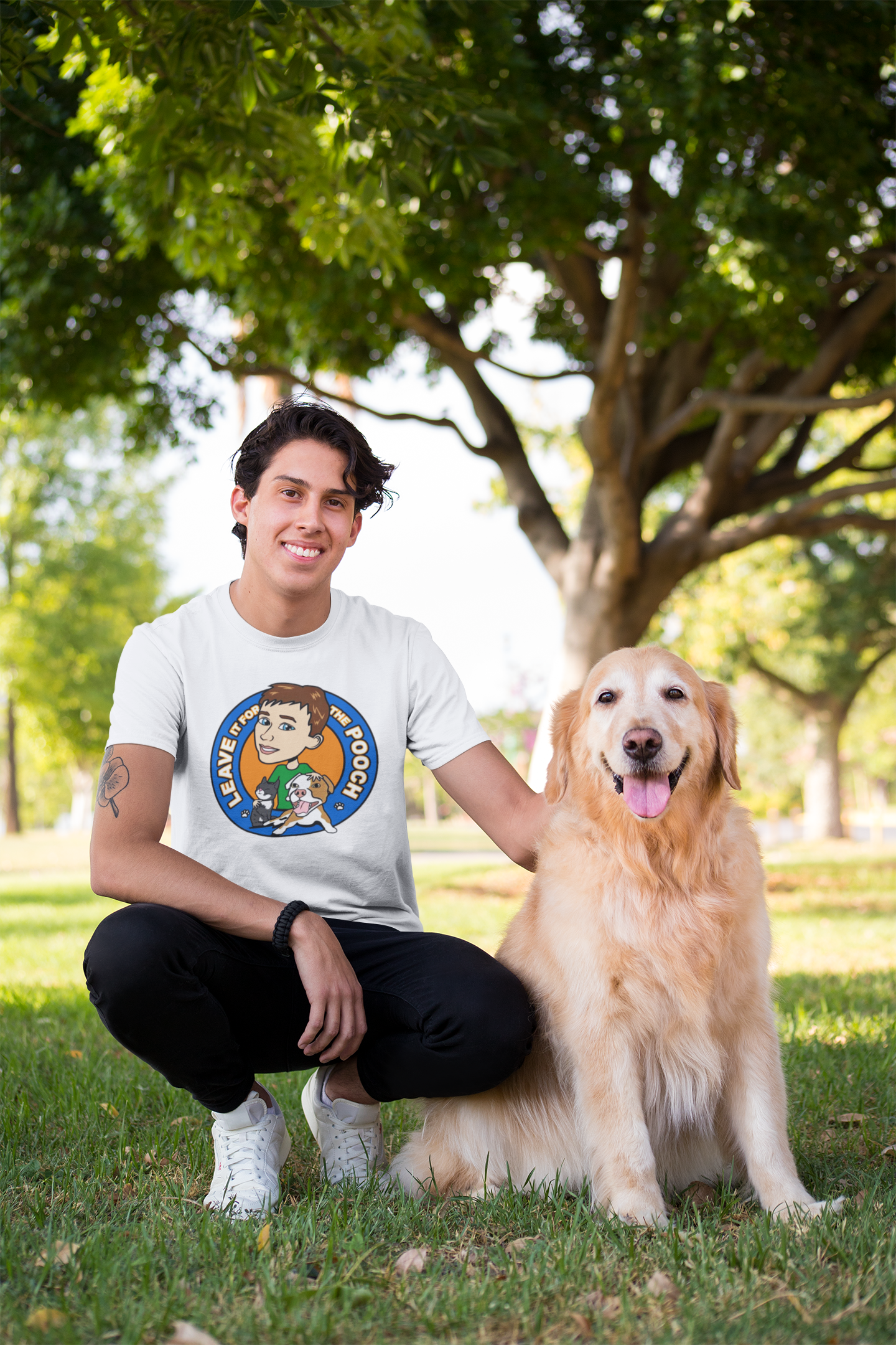 Leave It For The Pooch Large Logo Unisex Tee - Ruff Life Rescue Wear