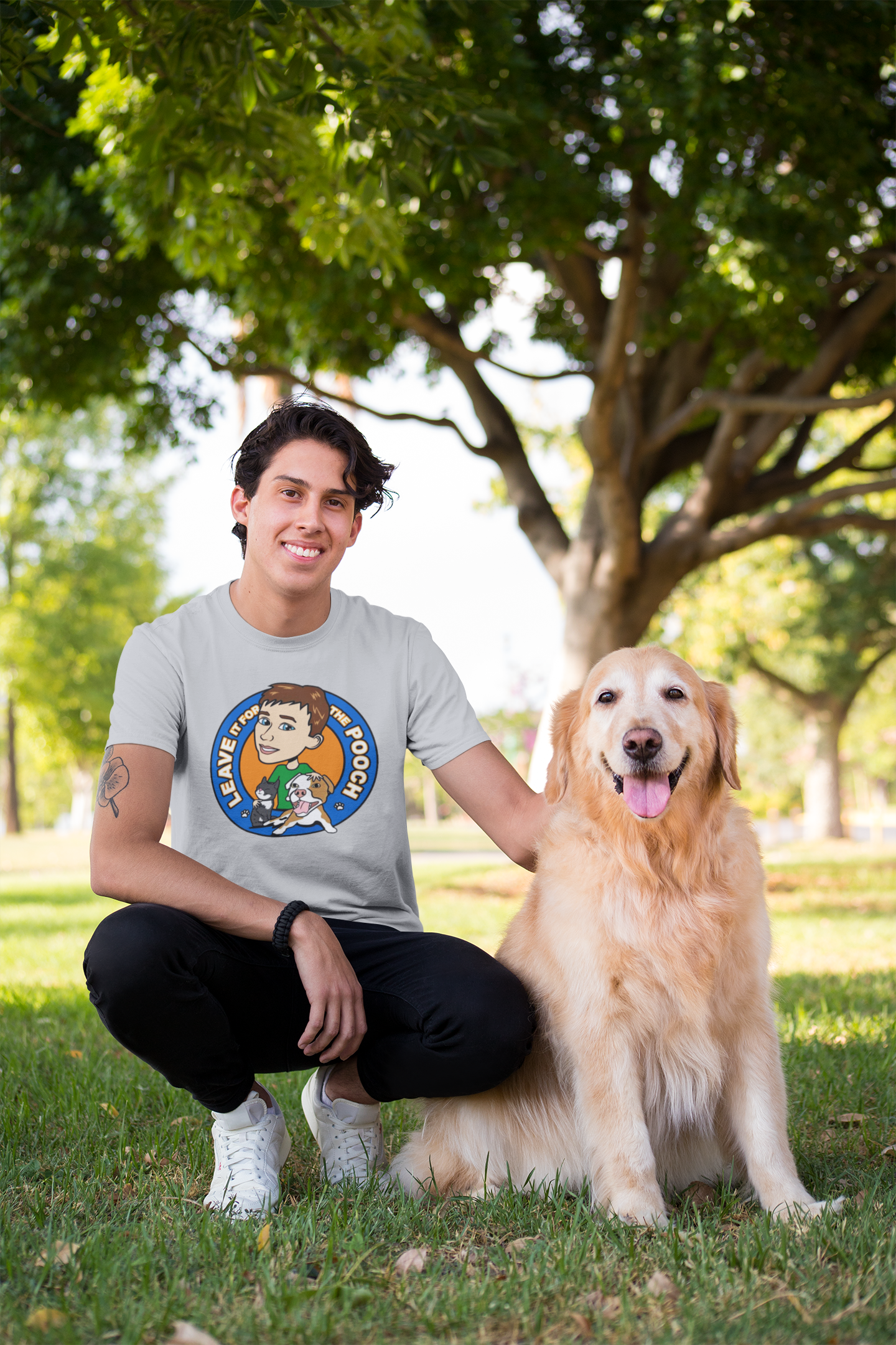Leave It For The Pooch Large Logo Unisex Tee - Ruff Life Rescue Wear