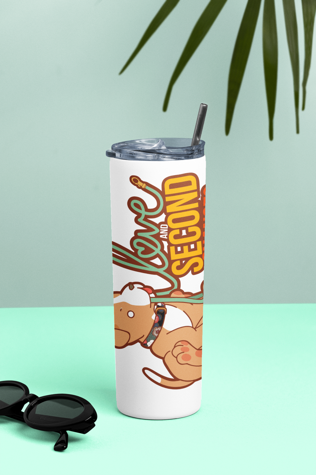 Love and Second Chances 20 oz Skinny Tumbler and Straw