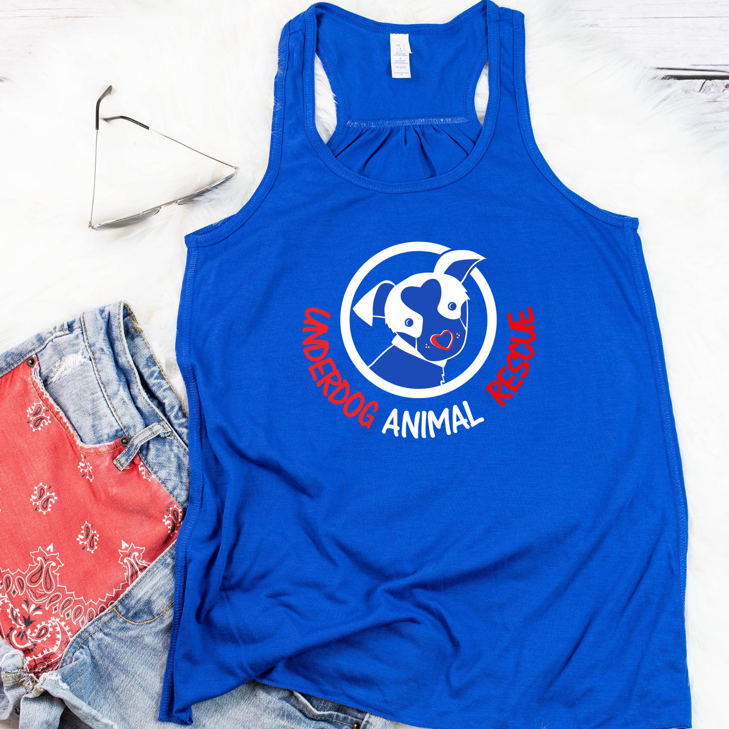 Underdog Patriotic Flowy Racerback Tank - Ruff Life Rescue Wear