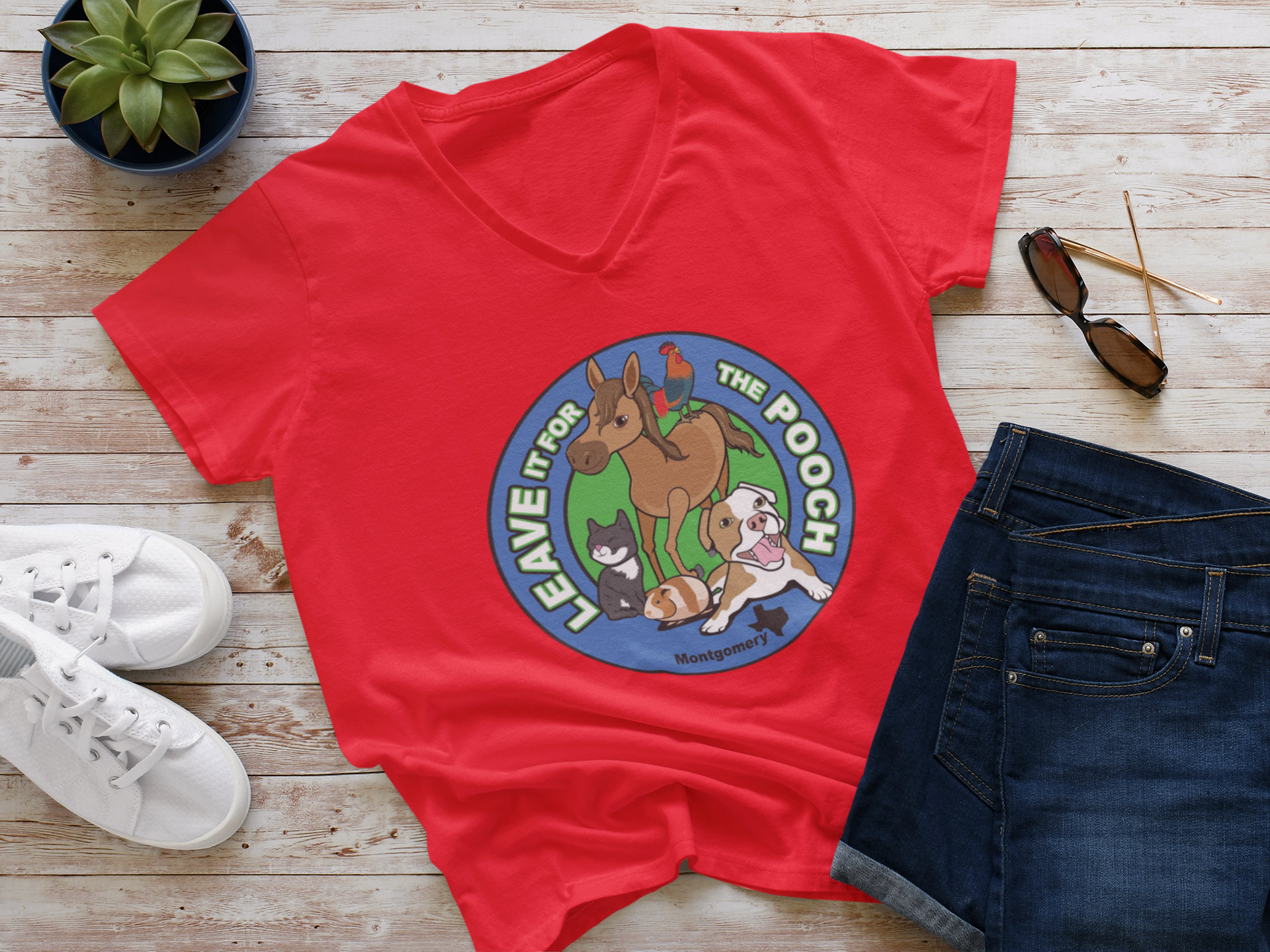 New Logo Leave It For The Pooch V-Neck - Ruff Life Rescue Wear