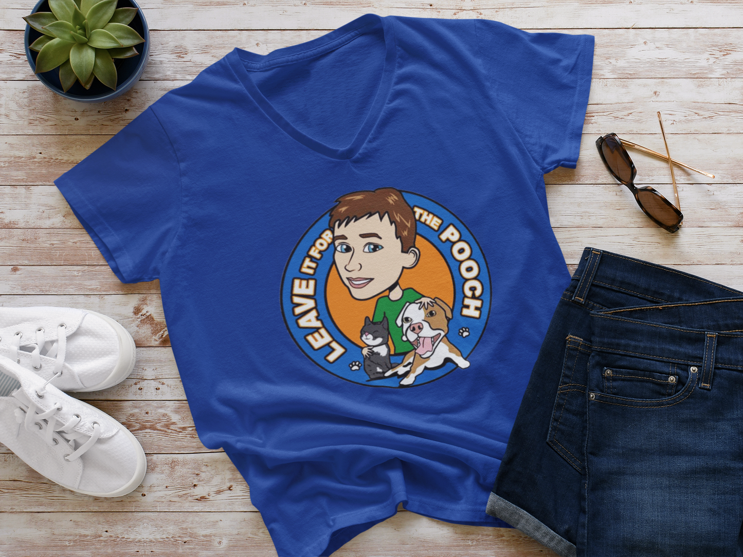 Leave It For The Pooch V-Neck - Ruff Life Rescue Wear