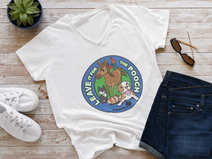 New Logo Leave It For The Pooch V-Neck - Ruff Life Rescue Wear