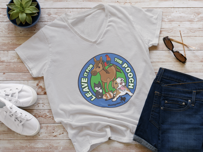 New Logo Leave It For The Pooch V-Neck - Ruff Life Rescue Wear