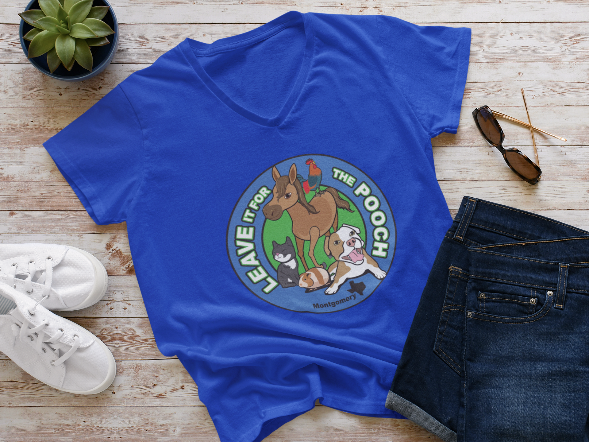 New Logo Leave It For The Pooch V-Neck - Ruff Life Rescue Wear